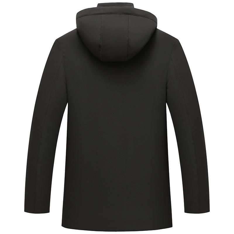 Men's Winter Warm Fleece Lined Business Jacket Outdoor Windproof Multi-Pocket Hooded Coat for Male Hooded Thicken Long Jackets Fashion Casual Parka