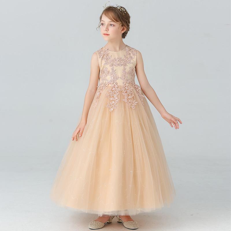 Girls Kids Puffy Princess Dress Wedding Party Performance Flower Girl Dress