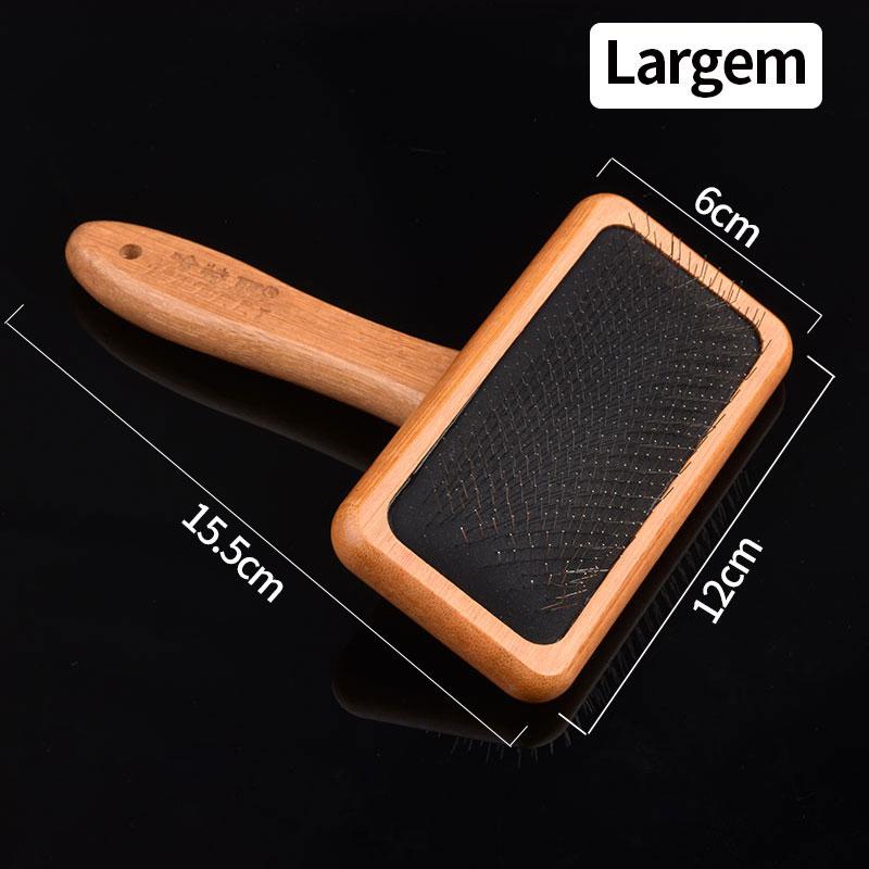 Pet Comb Natural Bamboo Handle Stainless Steel Hair Brush Dogs Cats Pets Grooming Accessories Tools Puppy Combs Cleaning Brush
