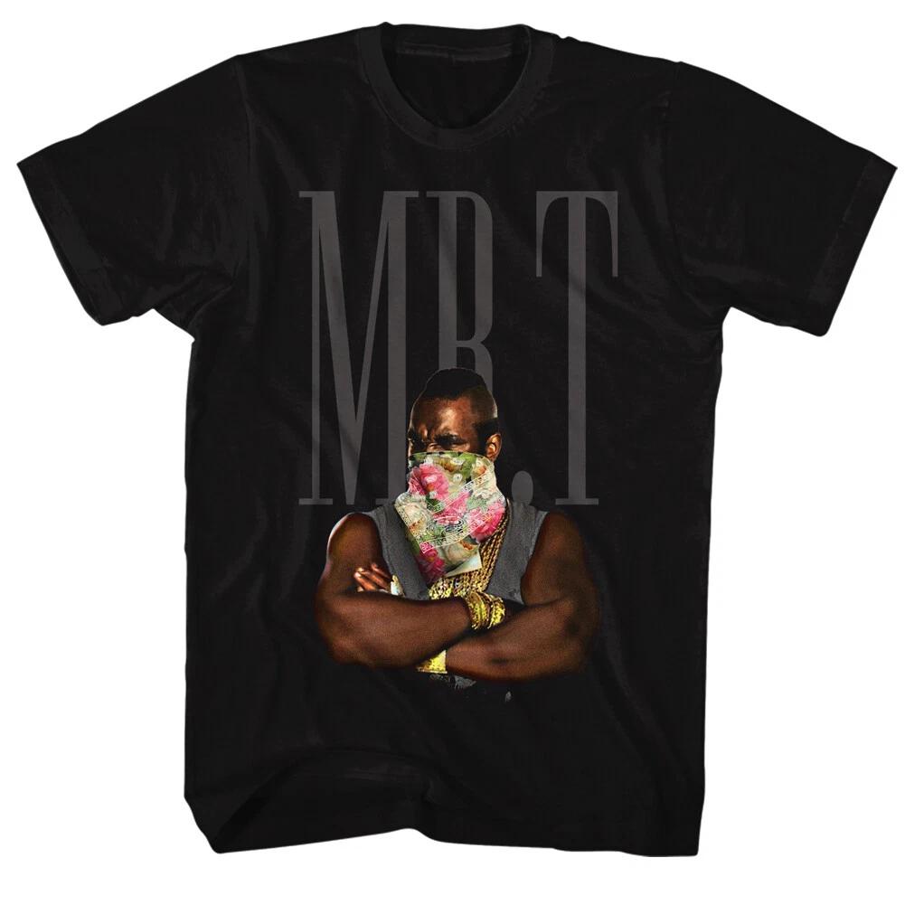 Mr T Arms Folded Flower Bandana On Face Men s T Shirt The A Team B.A. Baracus S