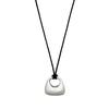 Minimalist Silver Pendant Necklace: Women's Adjustable Black Rope Sweater Chain