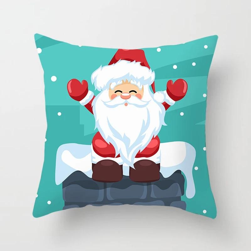 Cartoon Christmas Pillow Set Santa Claus Sofa Gift Home Decoration Pillowcase Christmas Gift Pillowcase
