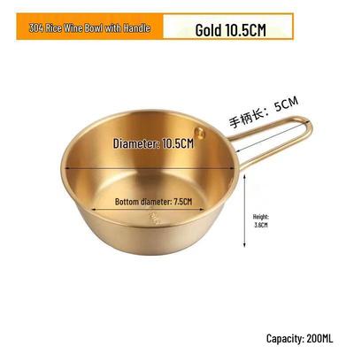 ZISIZ 304 Stainless Steel Bowl with Handle
