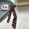 Silk scarf long strip high-end thin and narrow scarf women wear silk scarf polka dot plaid printing streamer