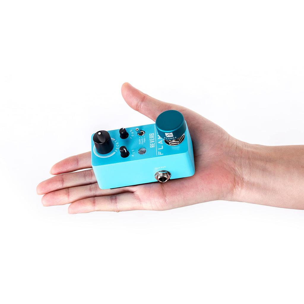 FLAMMA FC02 Mini Reverb Pedal, Digital Guitar Pedal with 3 Reverb Effects, Church Plate, Studio, and True Bypass