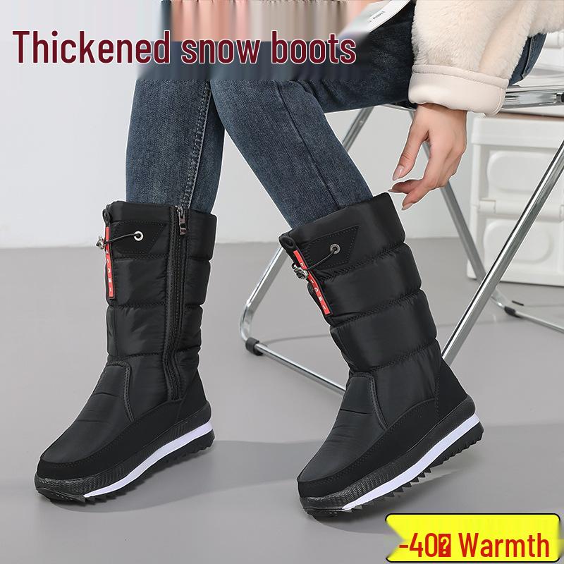 Unisex Fleece-Lined Winter Snow Boots, Thickened, Northeast-Style, Non-Slip, Wear-Resistant, Outdoor Warm Cotton Boots. 39 чёрный