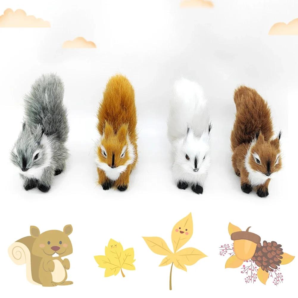Simulation Eichhörnchen Tierfiguren Miniaturen Künstliche Gefälschte Eichhörnchen Garten Baum Ornamente Hause Weihnachten Tisch Dekoration
