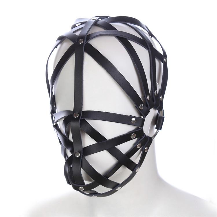 Harness BDSM  Sex Mask Adult Toys Fetish Sex Toys Slave Headgearleather Head Covering