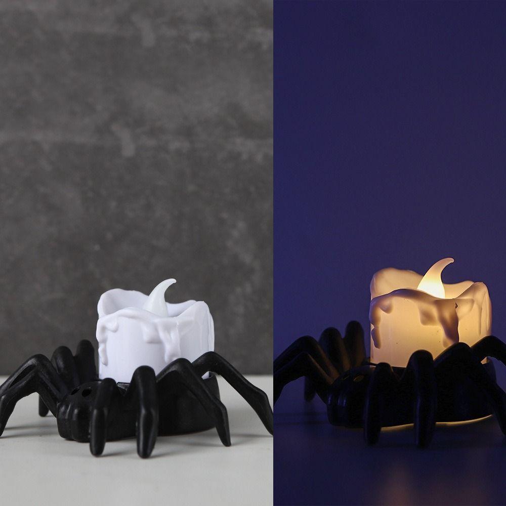 Glowing Spider Light Candle LED Night Light Creative Halloween Lamp  LED Electronic Candle Light