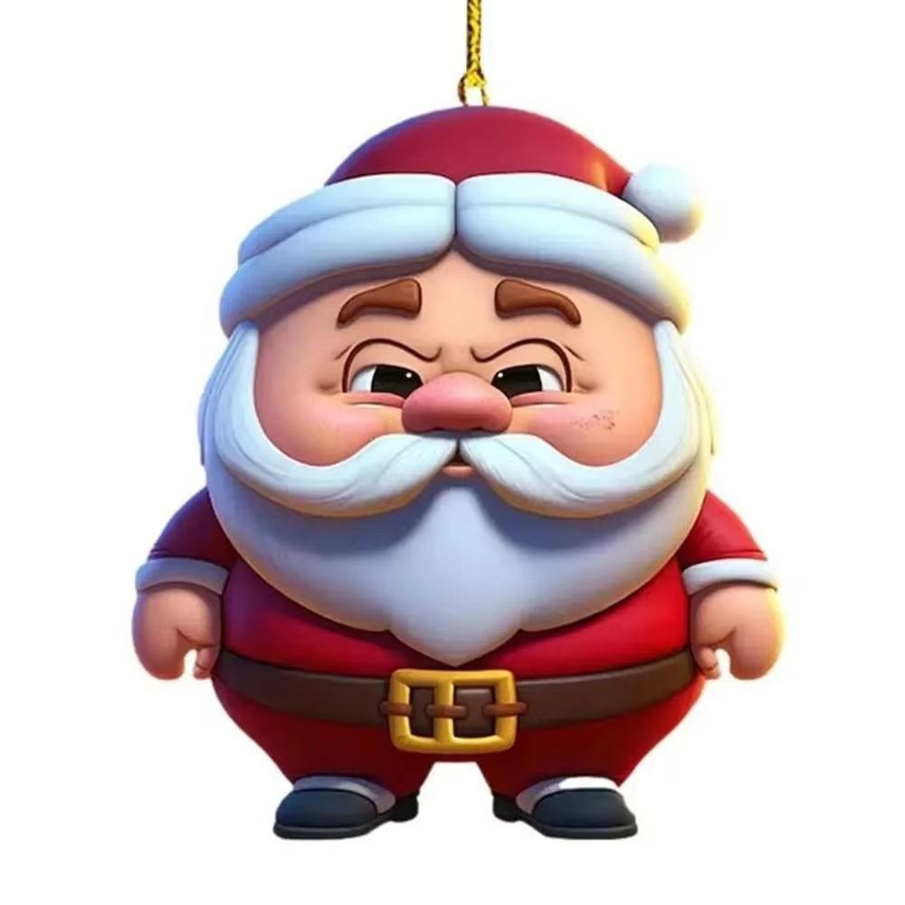Christmas Themed Santa Claus Pattern Acrylic Pendant For Auto Interior Decor