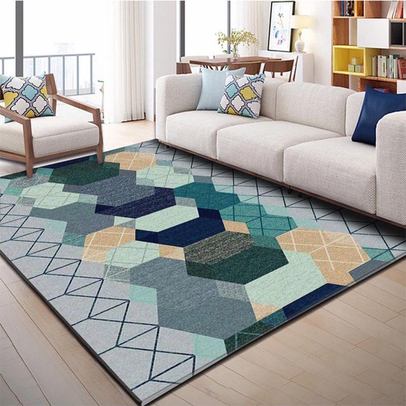 Modern Nordic Rectangular Carpet for Living Room, Bedroom, and Sofa Area
