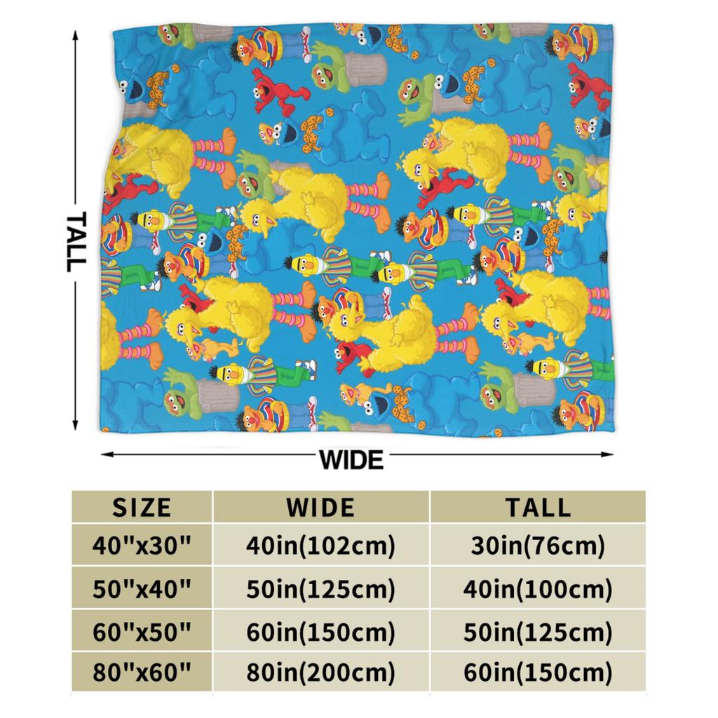 Super Warm Blanket Airplane Travel Cartoon Bedding Throws S-Sesames Streets Flannel Bedspread For Couch Bed Sofa Bed Cover