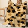 Plush Flannel Fleece Blanket with Animal Paw Print, Machine Washable, Soft & Cozy, Ideal for Home, Office Nap, Christmas & Halloween Warmth