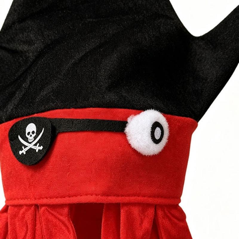 Pirate Cuttlefish Character Hat with Soft Fabric and Adjustable Sizing for Halloween Cosplay Party Looks and Photo Props