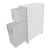 Bathroom Storage Cabinet Plastic Narrow Slim Organizer Small Corner Cabinet with 2 Drawers and 4