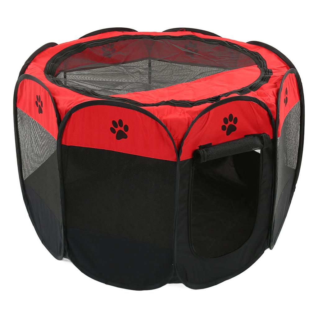 Haustier Laufstall Atmungsaktives Netz Abnehmbarer Reißverschluss oben Tragbar Faltbar Hunde Katzen Laufställe für Welpenhund