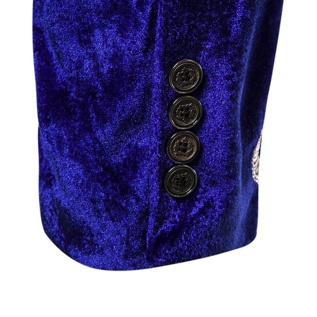 Herr Varmstämplad Enfärgad Tryckt Affärsbröllopsfest Ytterplagg Kappa Kostym Toppar