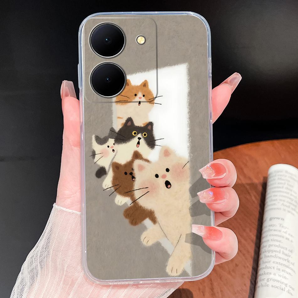 Phone Case For Vivo Y100i Y200i Y300i Y500i 5G Vintage Angel Soft Transparent Silicone High Quality Shockproof Funda