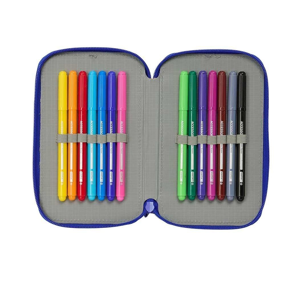 Real Madrid pencil case with equipment double filled pencil case 29 pcs 412624854 blue