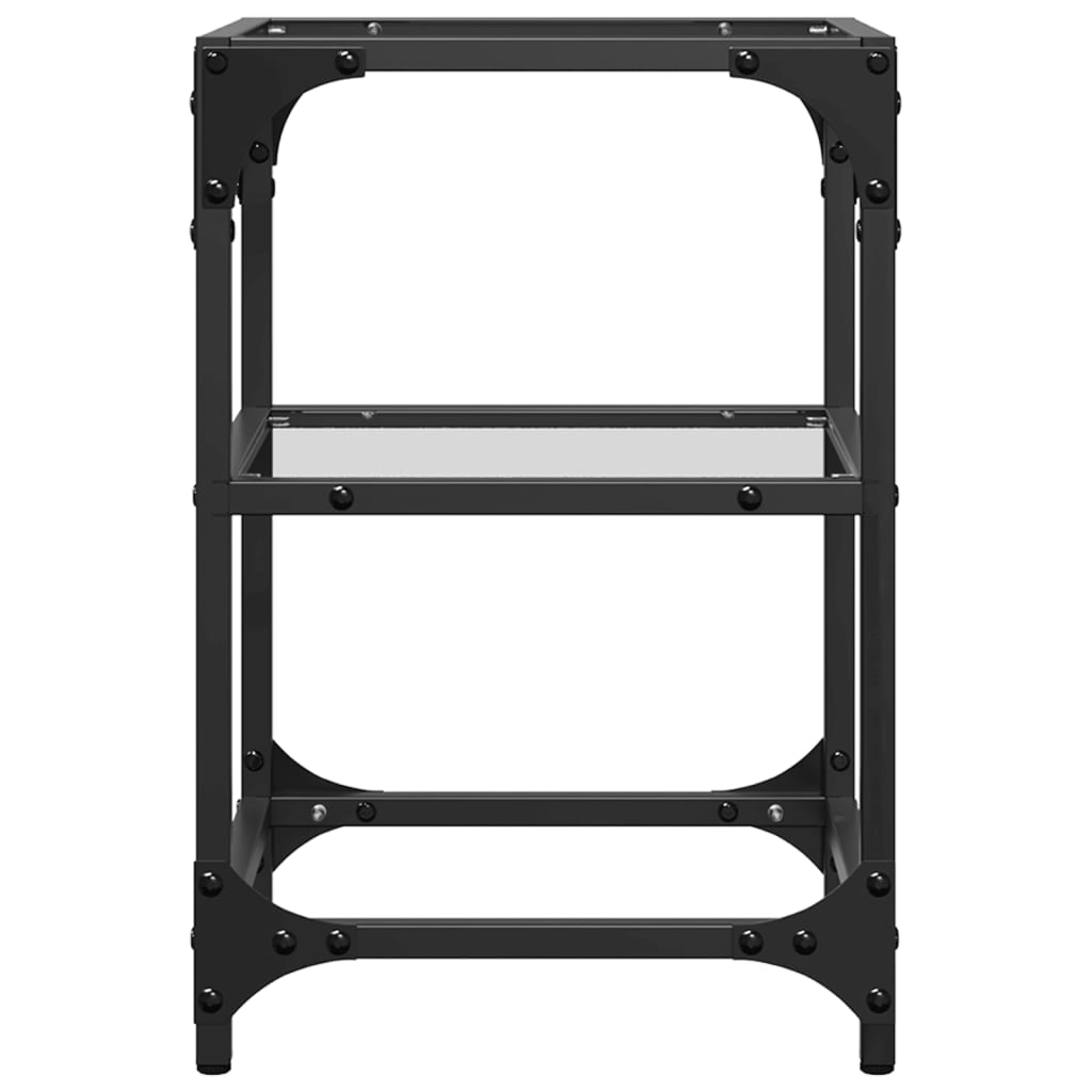 Coffee Tables with Glass Top 2 pcs Transparent 30 x 30 x 45 cm Steel
