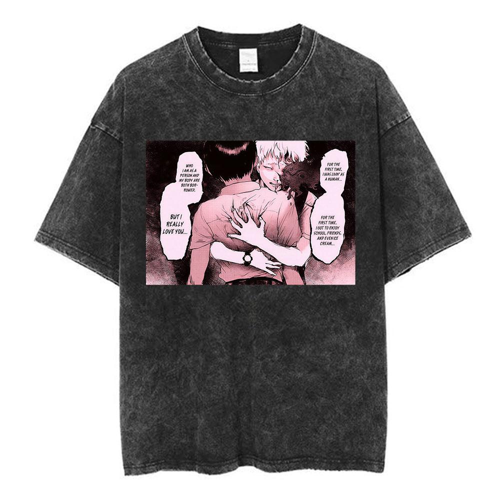 Vintage Washed Anime The Summer Hikaru Died TShirt Hikaru Yoshiki Fashion Harajuku Tshirts Mens Women Cotton Casual T Shirts