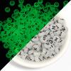 100pcs 7mm Acrylic Luminous Beads Flat Round Alphabet Loose Spacer Beads For Jewelry Making DIY Bracelets Necklace Accessories