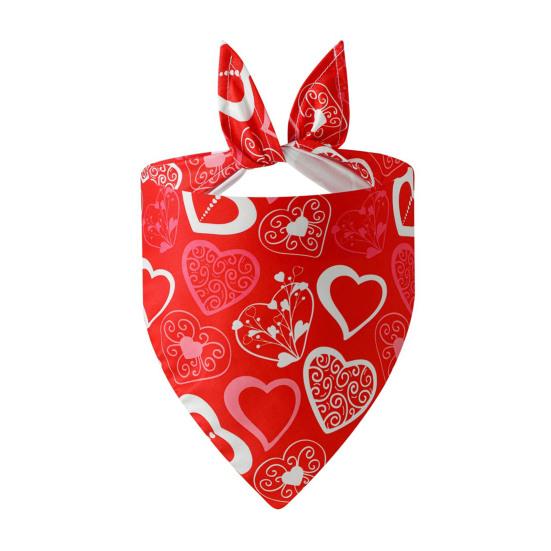 Pet Saliva Wipes Adjustable Strap Exquisite Heart Pattern Pet Cleaning Cloth Pet Valentine Day Party Birthday