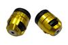 BIKERS Bar Ends for Ninja and Left and Light ZX-25R, Z900RS, Z1000, 250, Z250, Right, Aluminum, Gold, BK-K258-LGD