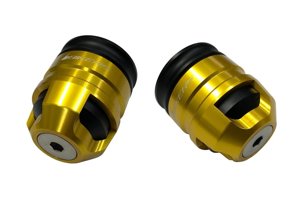 BIKERS Bar Ends for Ninja and Left and Light ZX-25R, Z900RS, Z1000, 250, Z250, Right, Aluminum, Gold, BK-K258-LGD