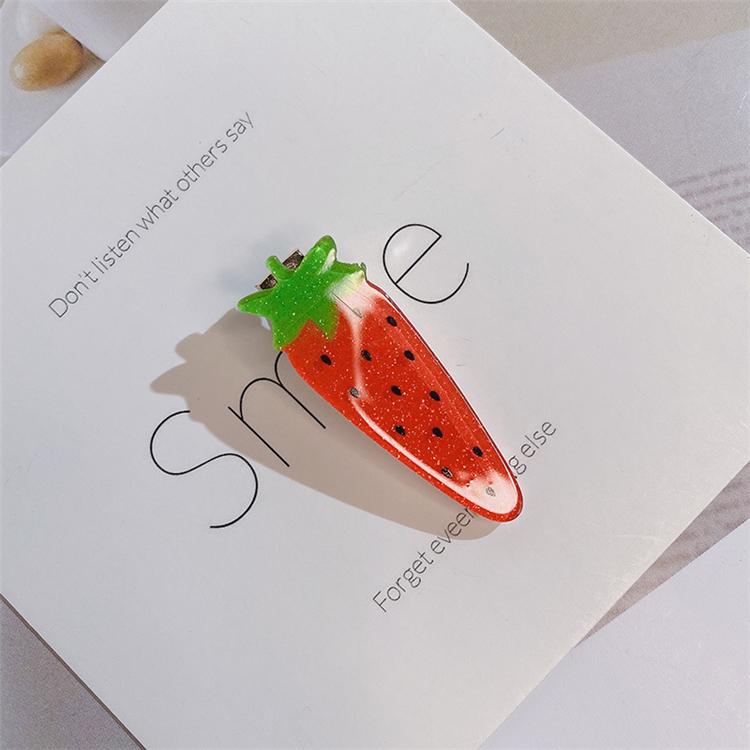 Hot Sale Cute Plastic Resin Kids Hair Clips Lovely Mini Different Kinds of Fruit Hair Clips for Children