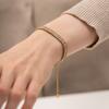 European and American ins wind 18K gold double-layer white zircon bracelet versatile titanium steel non-fading bracelet wholesale