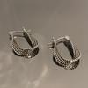 Vintage Punk 925 Stamp Earrings for Women Girl Creative Twist Winding Geometric Handmade Party Silver Jewelry