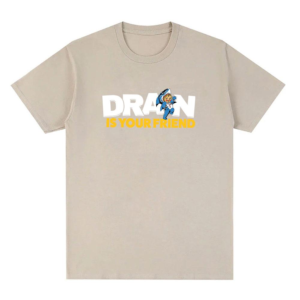 DRAIN KEWPIE FRIEND TEE . . . IS YOUR FRIEND Printing T-shirt Unisex Streetwear Hip Hop Cotton Short Sleeve Fashion Tshirts