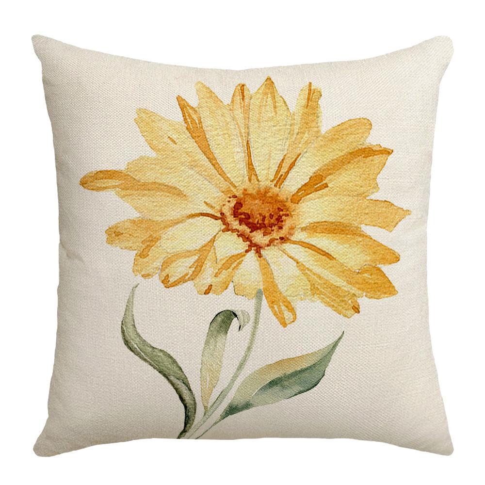Plant Flower Letter Print Pillow Sofa Cushion Cover Car Waist Protector Bedside Cushion Cover Cartoon Nordic Pillow Cover