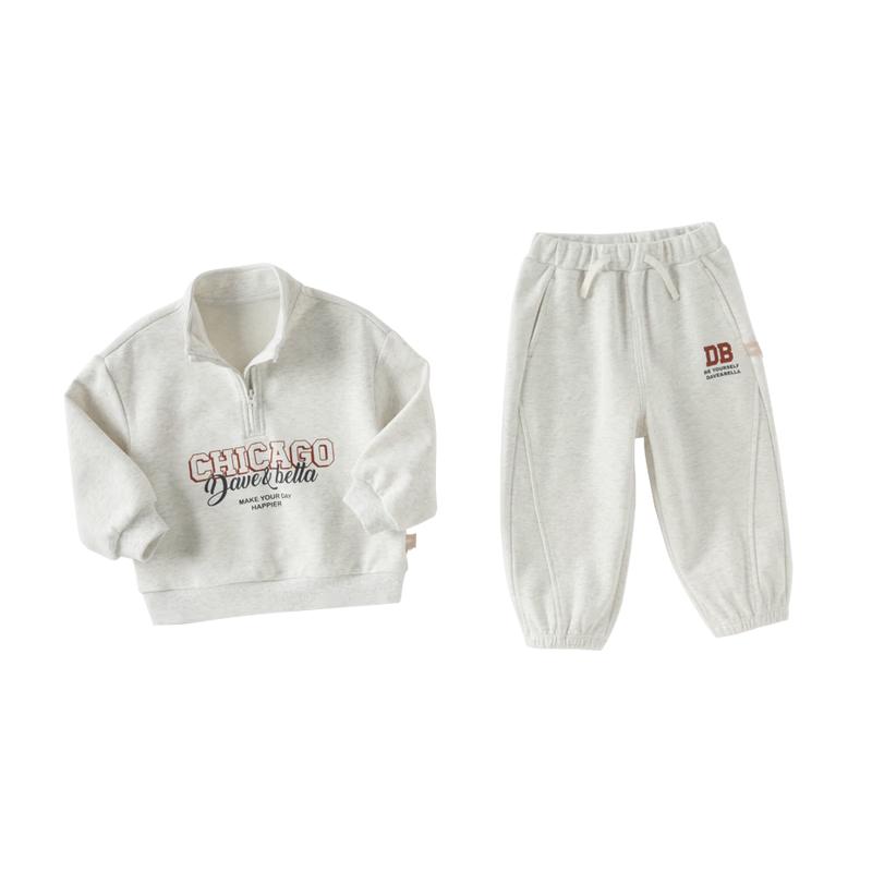 DAVE&BELLA Boy's Half-High Collar Sweatshirt & Pants Set