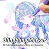 96/72/48/24 Colors Dual-Tip Glitter Marker Set -Fine-Point Watercolor Pens with Vibrant Colors, Greeting Cards, Mugs, Wooden DIY