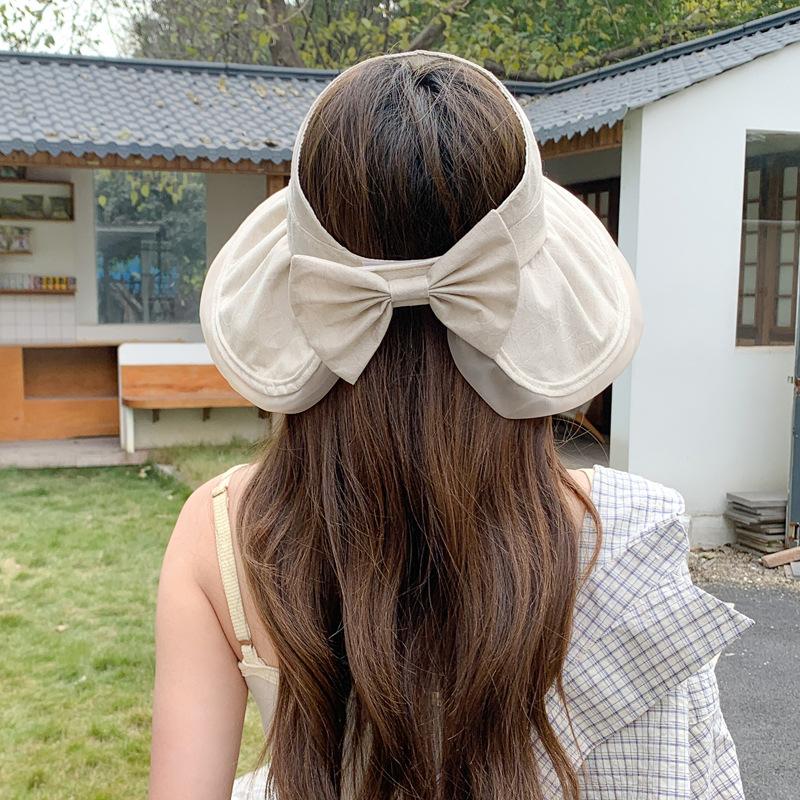 Summer new hat women's versatile empty top hat casual face small sunscreen sun hat UV protection