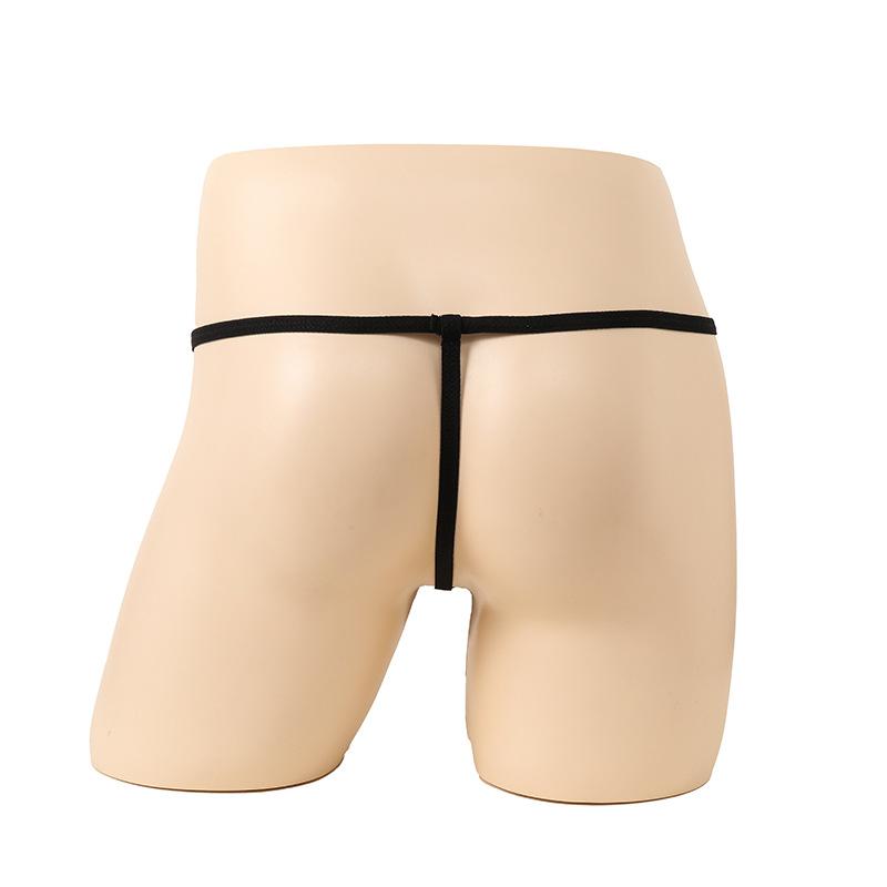 Men's stretch panties, ribbon full-pocket triangle sex underwear, men's sex thong panties