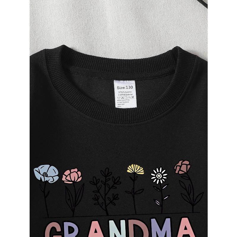 Kids Sweatshirt,Crew Neck Fashion Top, Fun"Grandma Love Me " Patterned Sweatshirt, for Everyday Casual Wear, for All Kinds of Daily Outfits