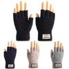iwarm loves warmth, winter half-finger cashmere gloves, cold-proof and warm jacquard for men and women, piled thickened knitted gloves