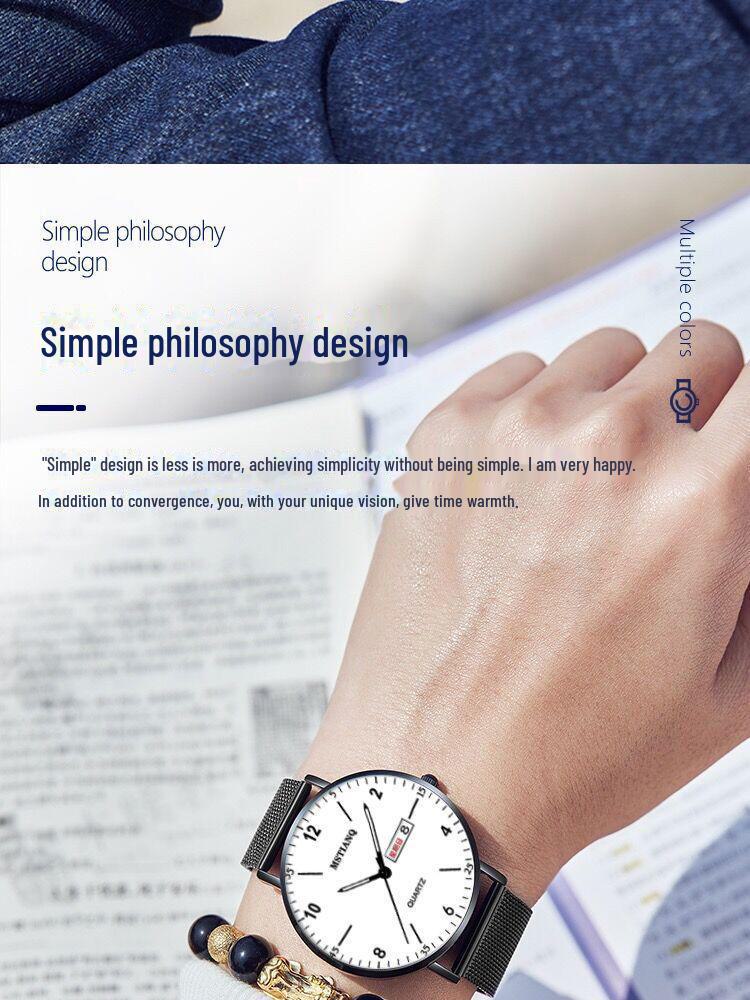 2024 Świecący Cichy Zegarek dla Uczniów Gimnazjum - Wszechstronny Styl Męski Wysokiej Wartości