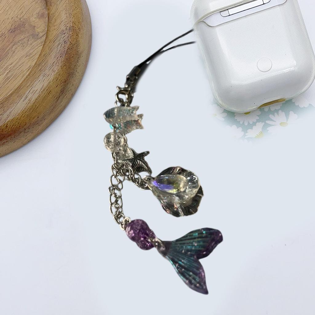 Elegant Beaded Mobile Phone Pendant Fashionable Keyring Colorful Key Chain Charm Accessory for Phones and Purses