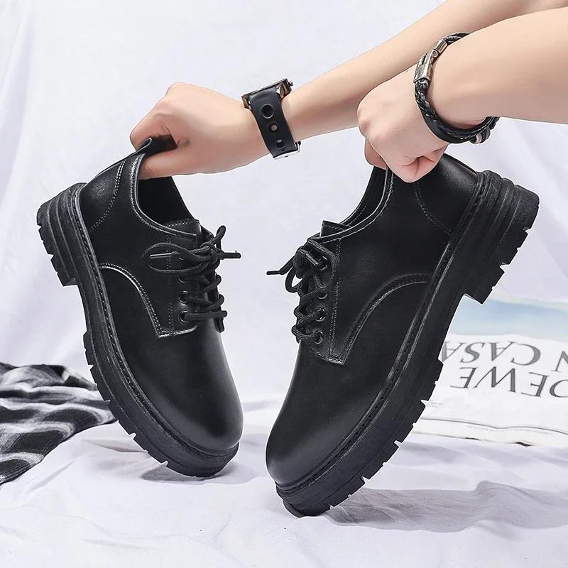 Fashion Men's Dress Shoes Beautiful and Fashionable Trendy All-match for Man Explosive Style Low Top British Tooling Flat Shoe Men Hot