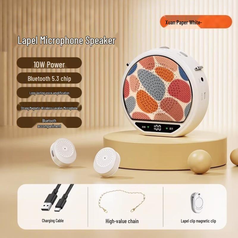 M28 Magnetic Wireless Lavalier Microphone & Bluetooth Speaker for Lectures and Tours