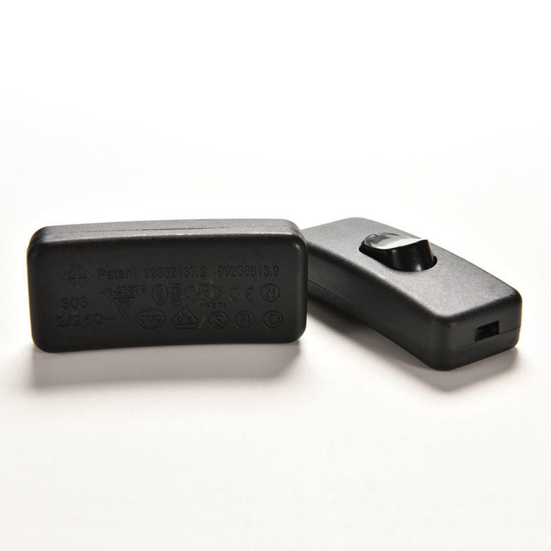 2 Pcs Ac 250V/125V 2A Black Plastic On/Off Button In Line Cord Switches