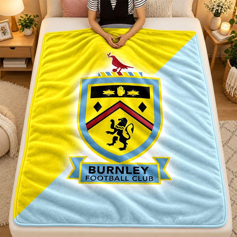Flannel BlanketBurnley Football Warm Soft Throw Blanket for Indoor Sofa Bed Living Room Use