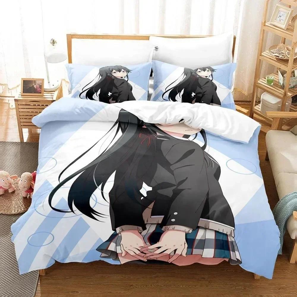 3d Anime My Teen Romantic Comedy SNAFU Bedding Set Single Twin Full Queen King Size Bed Set Adult Kid Bedroom Duvet Cover Sets