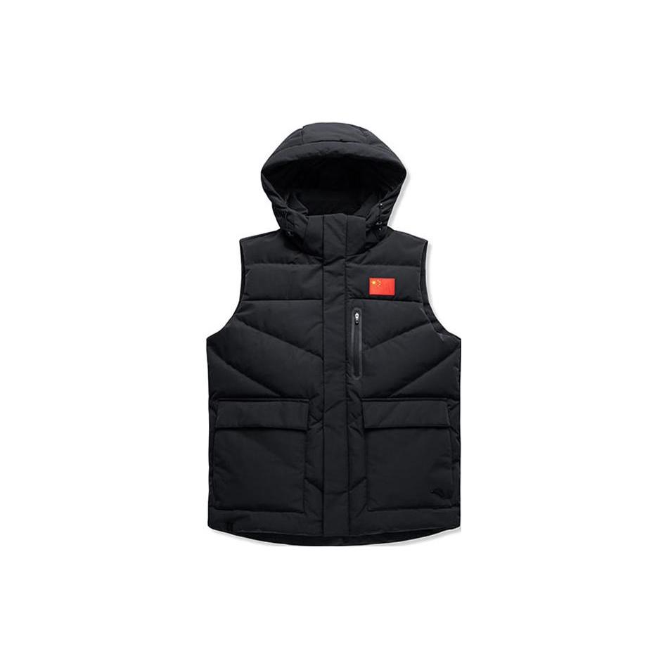 ANTA Down Vests Men s Black Hooded Non detachable Moderate Other 152250905-3 S