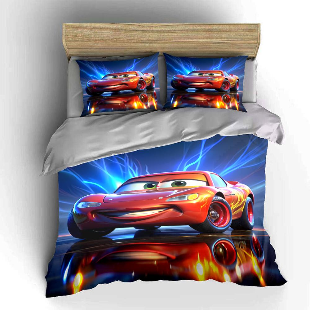 Red Sports Car Bedding Three-Piece Set Bedding Set (1 Duvet Cover, 2 Pillowcases, Duvet Not Included)