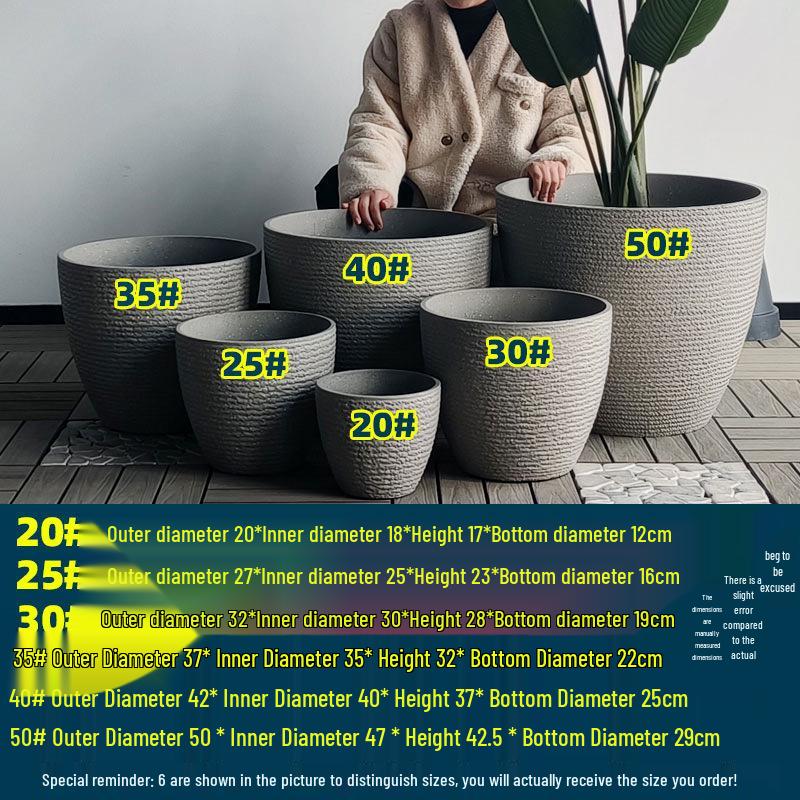 Extra-Large Thickened Plastic Flower Pot for Indoor Trees